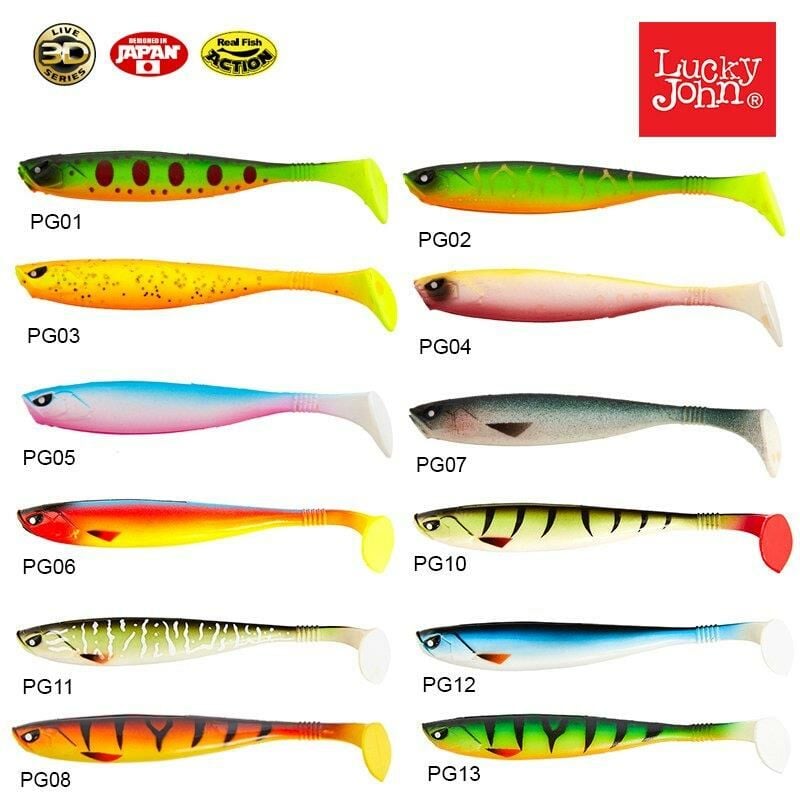 Lucky John Basara 3D Soft Swim 3.5'' 8.89cm 8P Silikon Yem