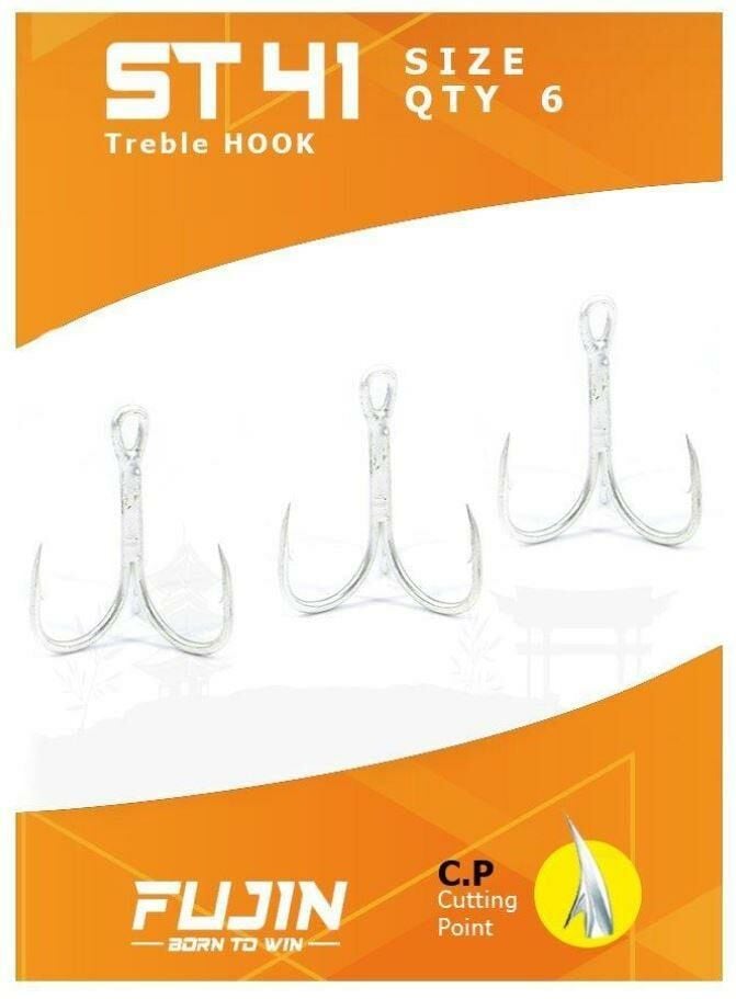 Fujin ST41 Üçlü Maket Balık İğnesi Nickel