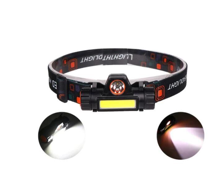 Cob Led 1200 Lümen Şarjlı Kafa Lambası + USB şarj kablosu