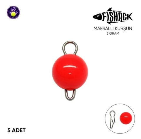 Fishack Uv turuncu Mafsallı Kurşun 3 gr
