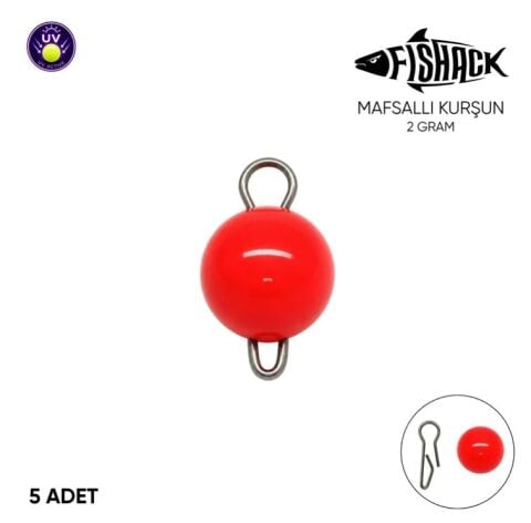 Fishack Uv turuncu Mafsallı Kurşun 2 gr