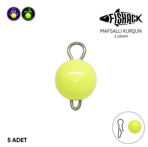 Fishack Uv Glow Mafsallı Kurşun 3 gr