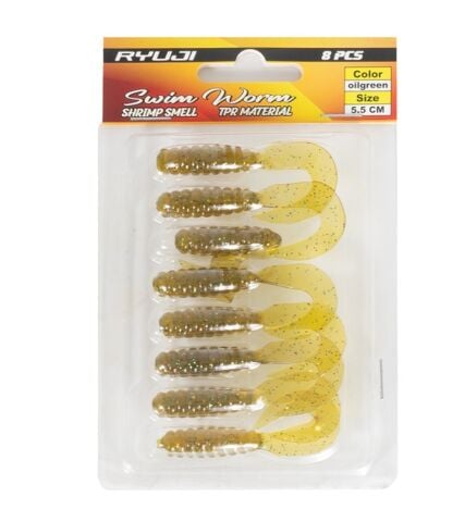Ryuji Swim Worm 5.5 cm TPR Kokulu Silikon Yem