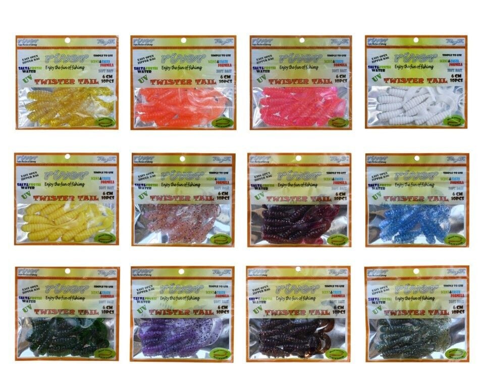 River Twister Tail 6cm 10 pcs Sİlikon yem