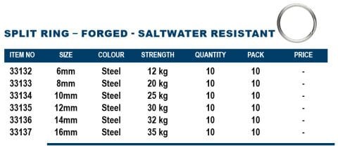 Okuma Splitring Forged 10 Adet - 8 mm Halka
