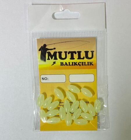 Fosforlu Elips Boncuk 20'li Paket 6x12mm