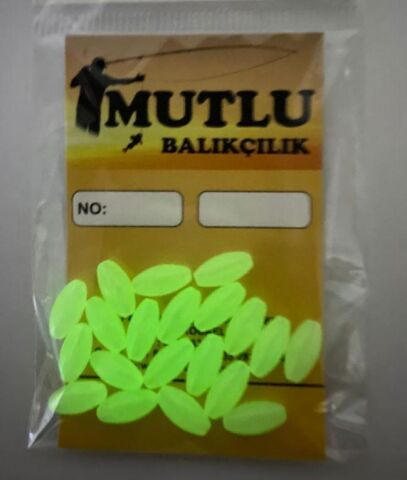 Fosforlu Elips Boncuk 20'li Paket 6x12mm