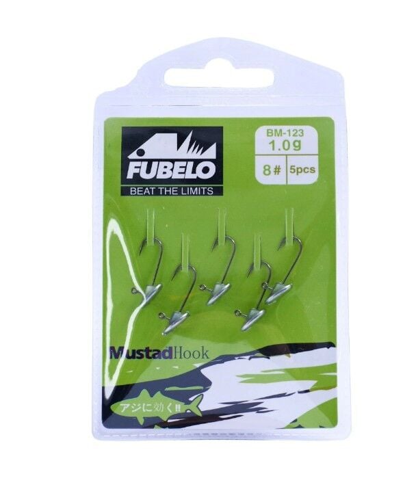 Fubelo Flat Head 8 No 5pcs Jighead