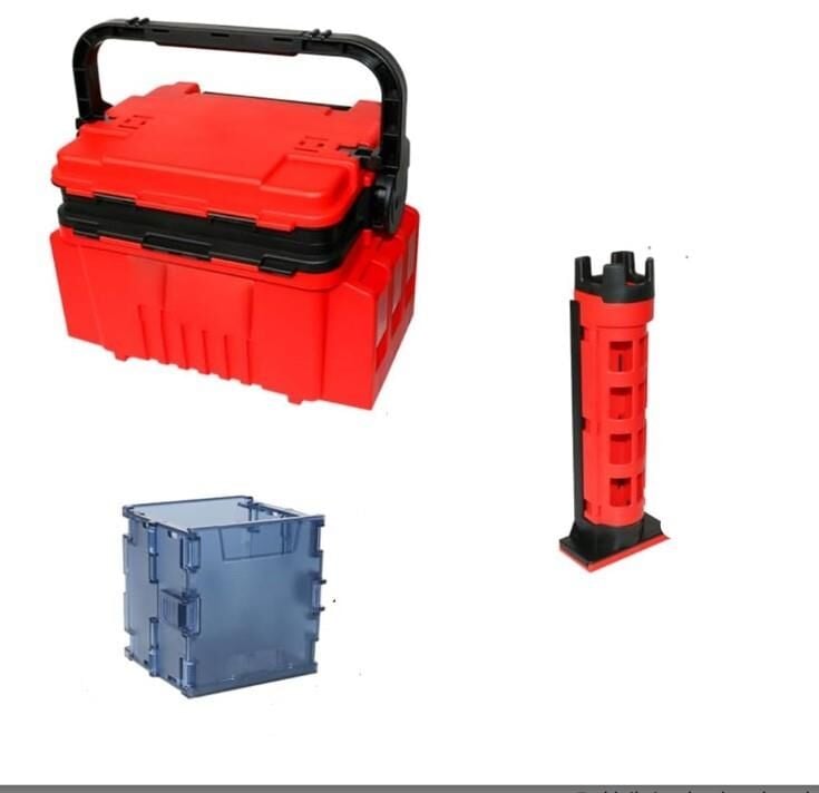 Shufa Çift Katlı Ekstra Dayanıklı Profesyonel Balıkçı Kutu Çanta 12L- Kırmızı