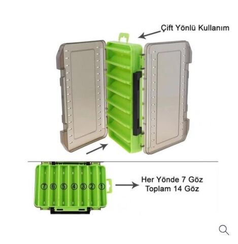 Shufa Lure Box Çift Taraflı Kutu 105mm - Yeşil