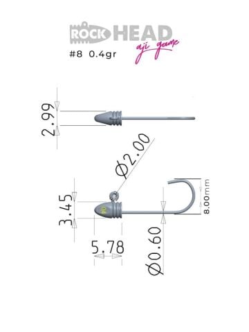 Fujin Rock-Head 8no Aji Game Jighead