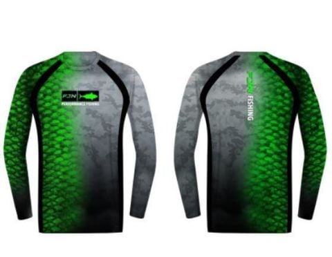 Fujin Performance T-Shirt Green Ocean Large