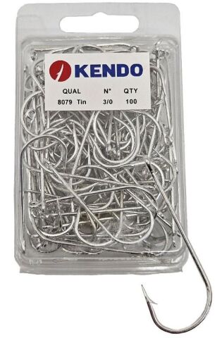 Kendo 8079 Abardeen Tin 3/0 100 Adet Halkalı Olta İğnesi