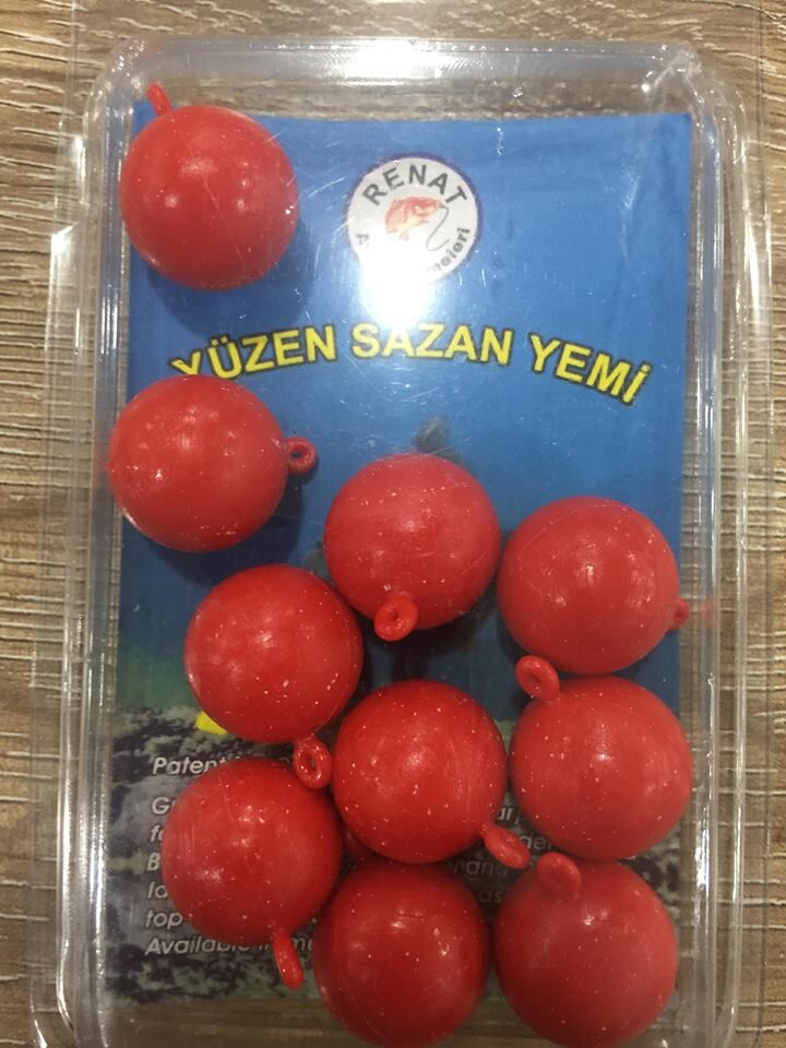 Yüzen Sazan Yemi 15mm Kırmızı (10'lu Paket)