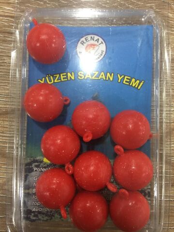 Yüzen Sazan Yemi 15mm Kırmızı (10'lu Paket)