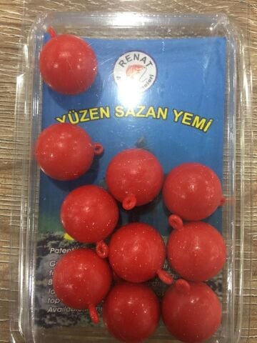 Yüzen Sazan Yemi 15mm Kırmızı (10'lu Paket)