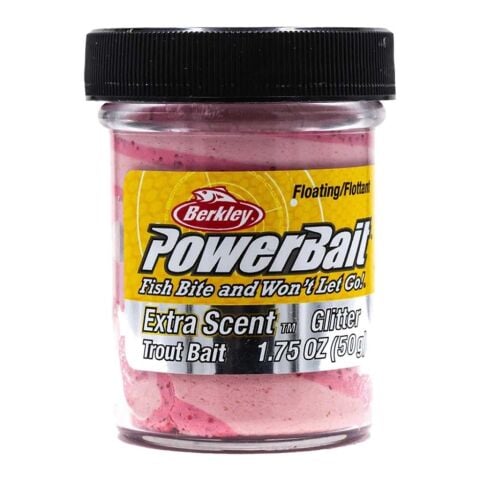 Berkley PowerBait Extra Doğal Kokulu Glitter (Simli) Alabalık Hamuru - Funky Flamingo
