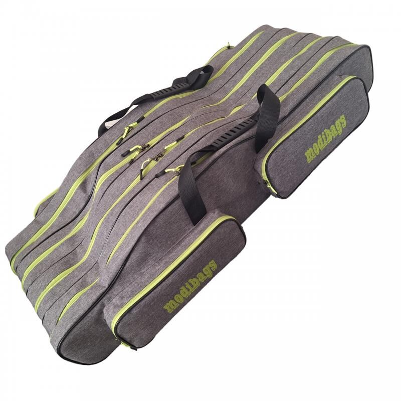 Modibags  140cm  4 Cepli 4 Gözlü Koyu Gri Olta  Kamış Çantaşı