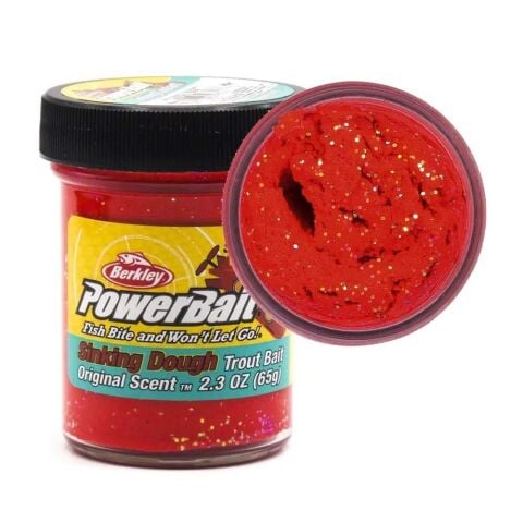 Berkley Powerbait Sinking Glitter Trout Bait Alabalık Hamuru - Salmon Egg Red