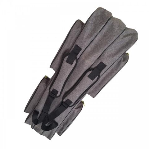 Modibags  100cm  3 Gözlü 4 Cepli Koyu Gri Olta  Kamış Çantaşı