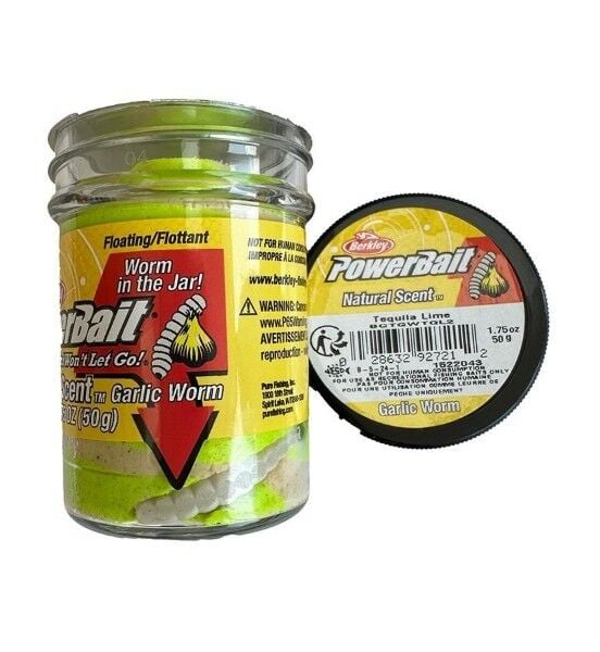 Berkley Power Bait Natural Scent Garlic Worm - Tequila Lime
