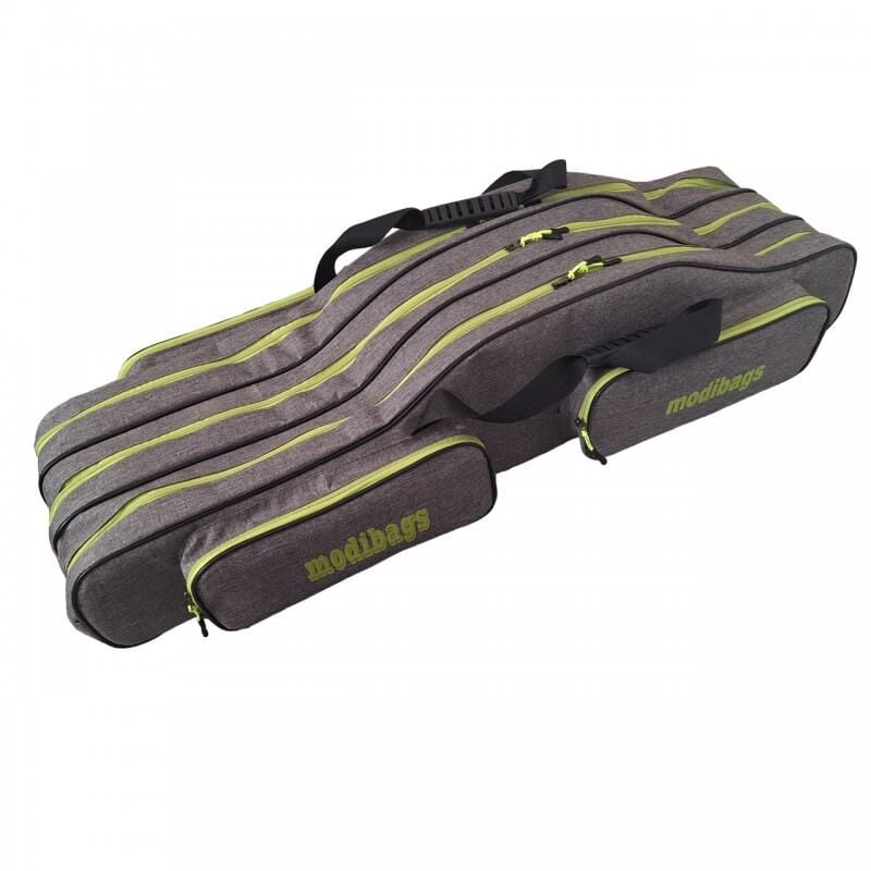 Modibags  140cm  3 Gözlü 4 Cepli Koyu Gri Olta  Kamış Çantaşı