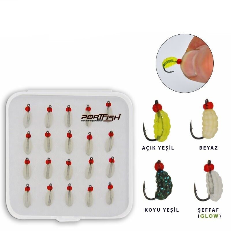Portfish Kurtcuk İğneli Silikon Yem 20 Adetli Set