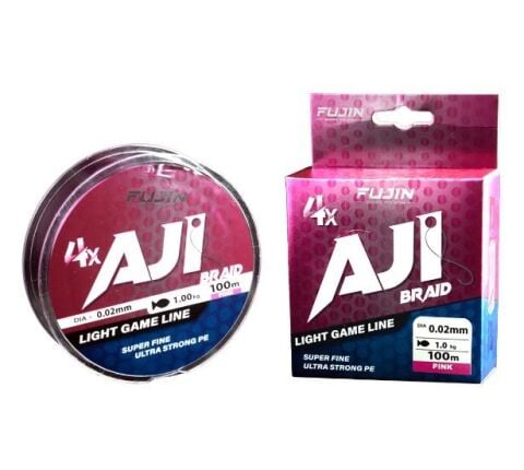 Fujin Aji Light Game Braid 4X 0.02mm 100Mt. Pink İp