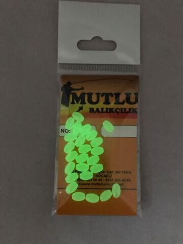 Fosforlu Elips Boncuk 25'li Paket 5x8mm