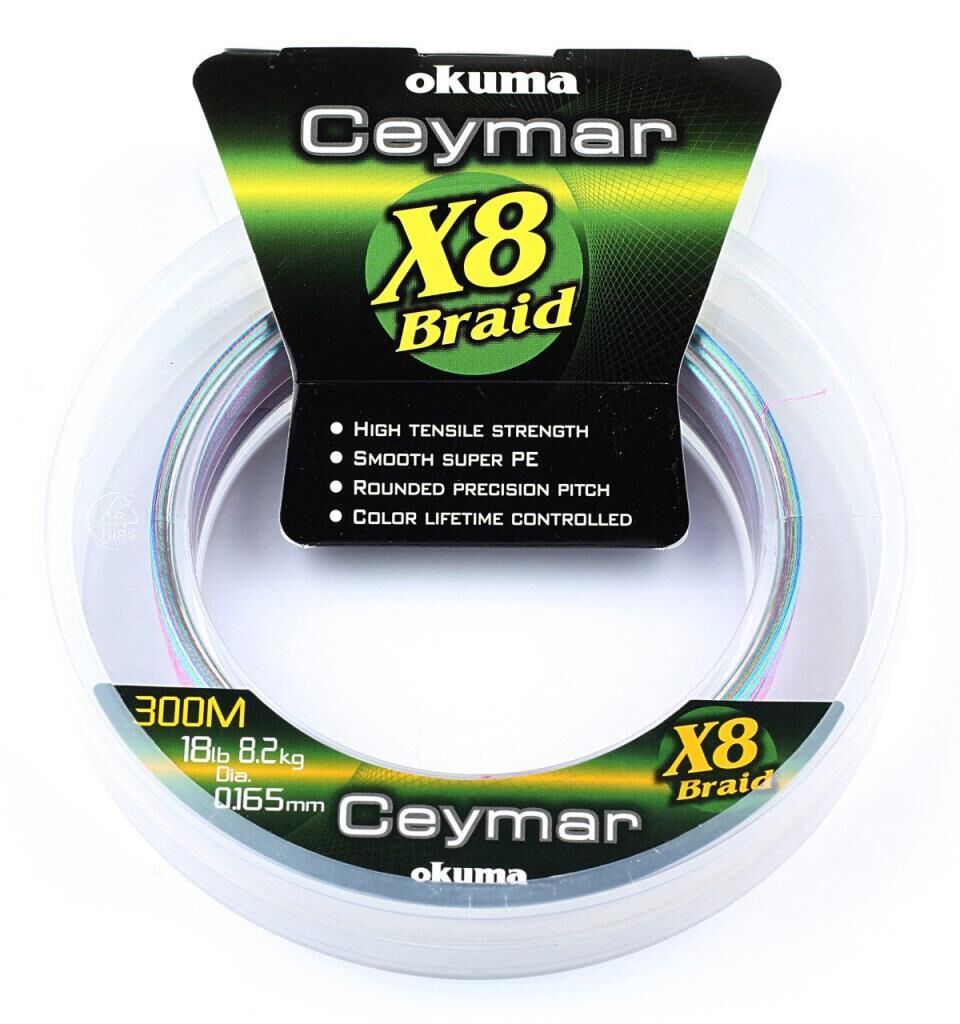 Okuma Ceymar İp 8 kat 0.26mm 300 mt Multicolor İp Misina