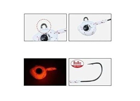 Daiwa Gekkabijin Sw Light Jig Head SS Red Glow