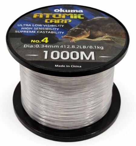 Okuma Atomic Carp Nylon Clear Color 1000m Misina