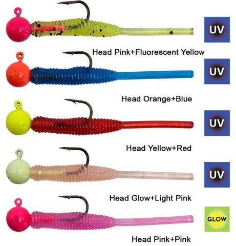 Kendo Hook Worm Jighead+Lrf Silikonu 1.5gr+4.5cm 5 Adet