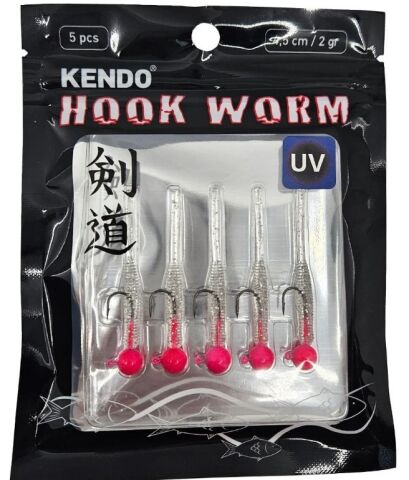 Kendo Hook Worm Jighead+Lrf Silikonu 2gr+4.5cm 5 Adet