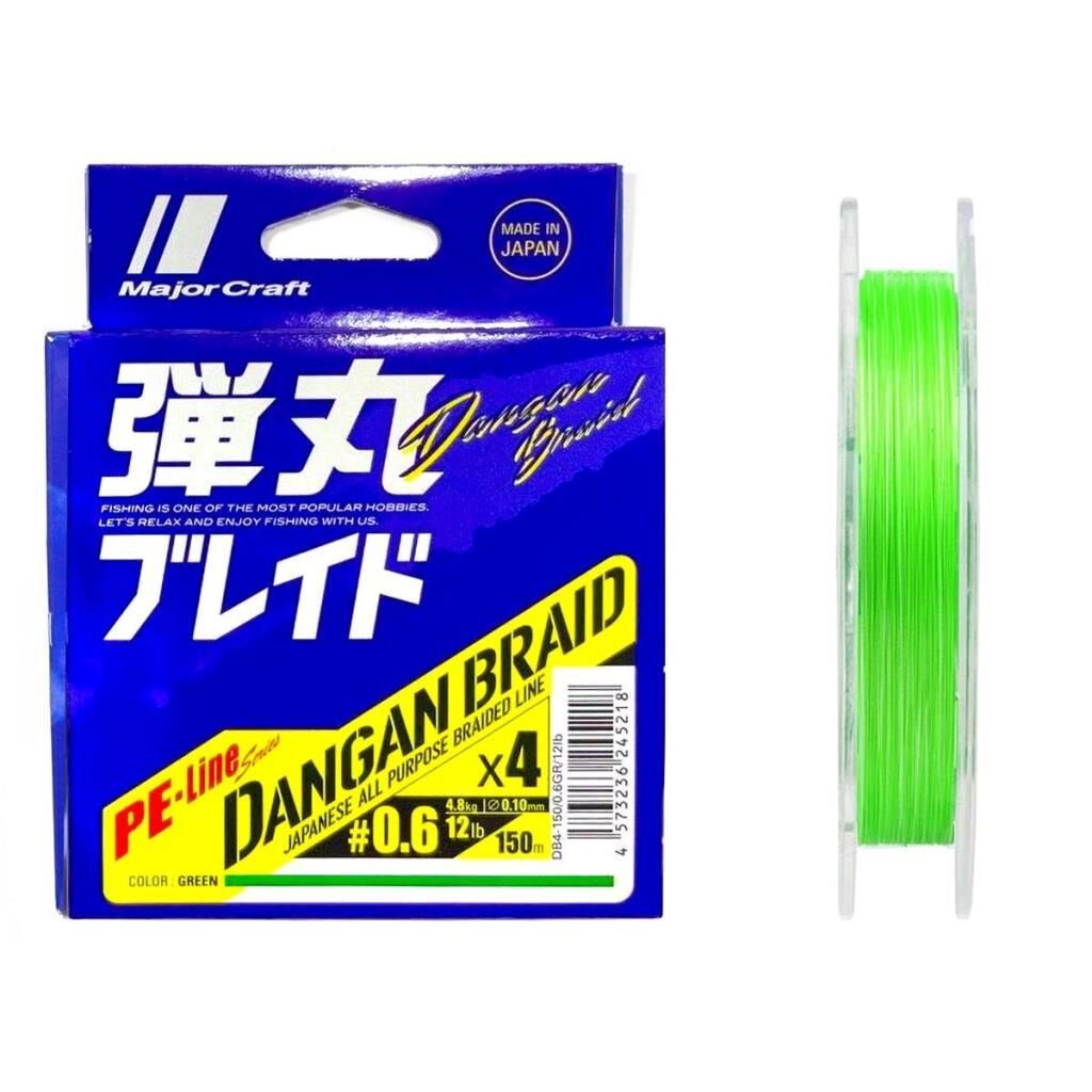 Major Craft Dangan Braid 4X İp Misina PE 0.6 0.10mm 12lb/4.8kg 150mt Yeşil