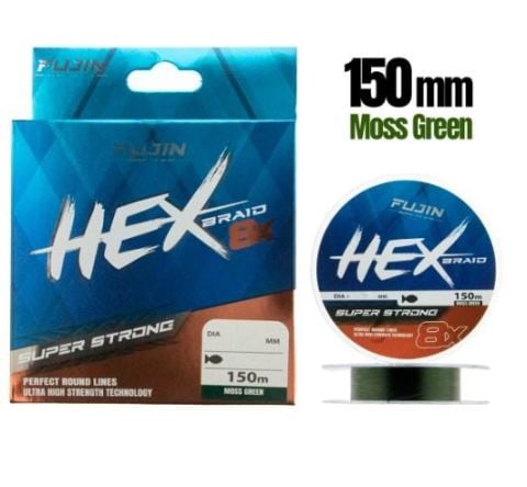 Fujin Hex 8X 150Mt. 0.12mm Moss green Pe Line İp Misina