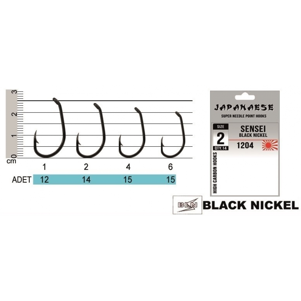 Japanese 1204 Sensei Black Nikel İğne