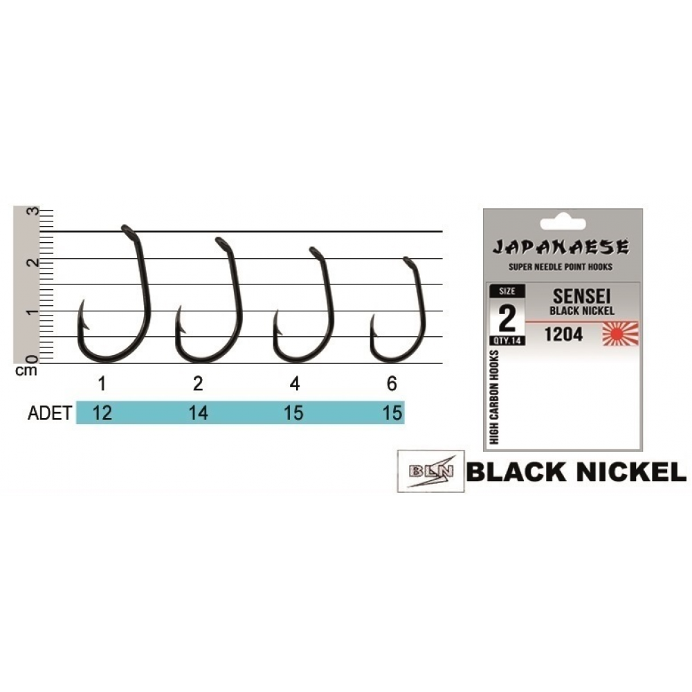 Japanese 1204 Sensei Black Nikel İğne