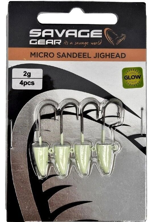 SG LRF Micro sandeel jighead 2,5 gr #8 4ad GLOW