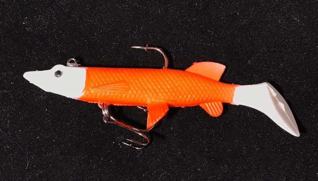 Mutlu Turna Silikonu 10cm 15gr Kırmızı Gövde Beyaz Kuyruk