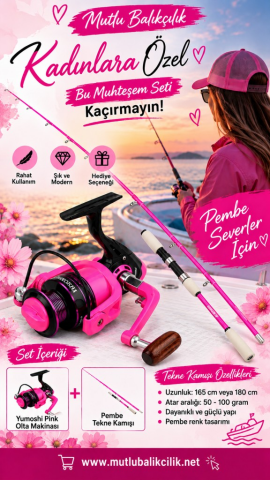Albastar Trench & Yumoshi Pink 7000 Pembe Tekne Olta Seti