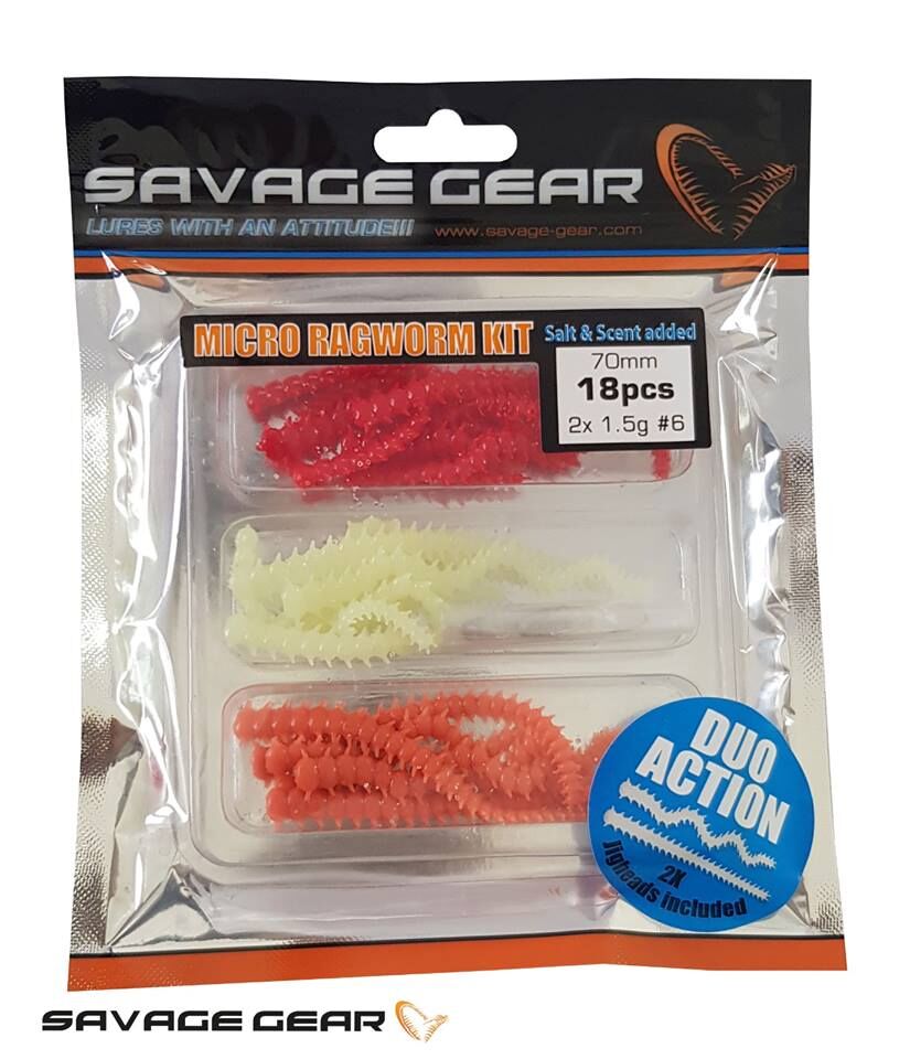 Savage gear Lrf Ragworm Kit 18+2 Adet (UV-Red-Pink-Glow)