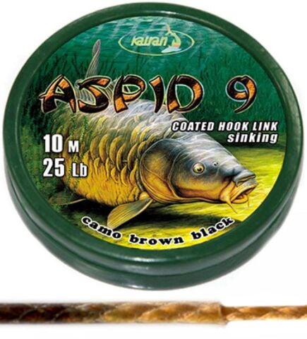 Katran Aspid 9 Camo Brown Black 10mt 25lb Kaplamalı Köstek İpi