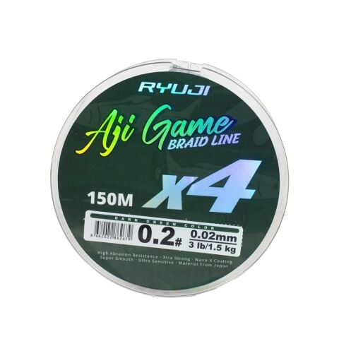 Ryuji Aji Game 4X, 150 mt, Dark Green İp misina