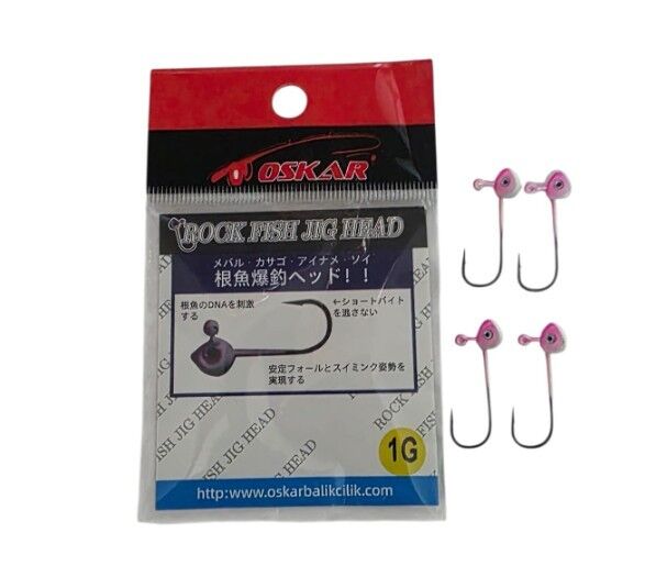 Oskar Glow Jighead iğne No 6 (4 PCS)