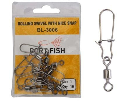 Portfish BL-3006 Klipsli Fırdöndü (Paslanmaz)