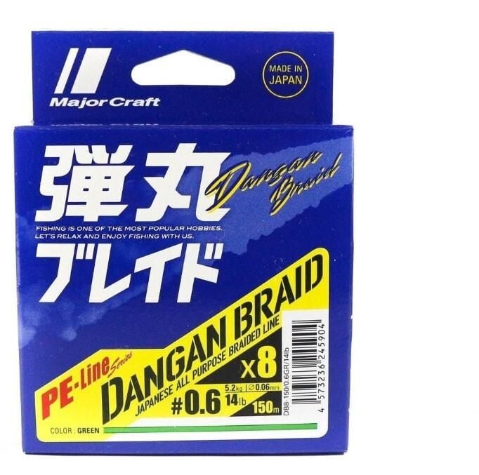 Major Craft Dangan Braid 8X İp Misina PE 0.6 0.06mm 14lb/5.2kg 150mt Yeşil İp Misina
