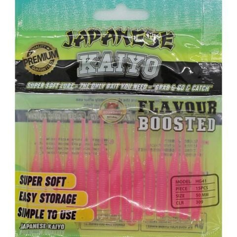 Japanese Kaiyo  5cm Pembe Silikon LRF Suni Yem Çilek Aromalı