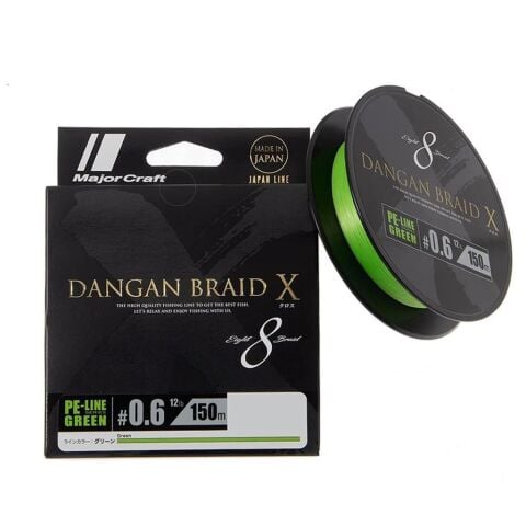 Major Craft Dangan Braid X 8X İp Misina PE 0.6 0.06mm 12lb/5.44kg 150mt Yeşil İp Misina