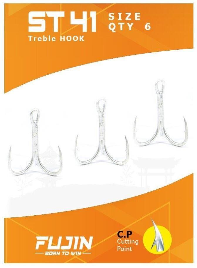 Fujin ST41 Üçlü Maket Balık İğnesi Nickel